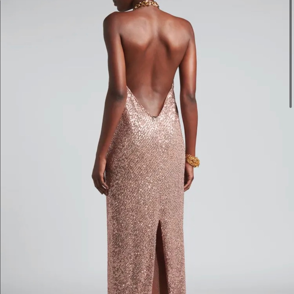 TOM FORD, sequinned halterneck gown color PINK, SS22, - Picture 5 of 6